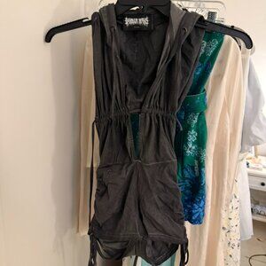 Rave Romper with hood, grey - xxs